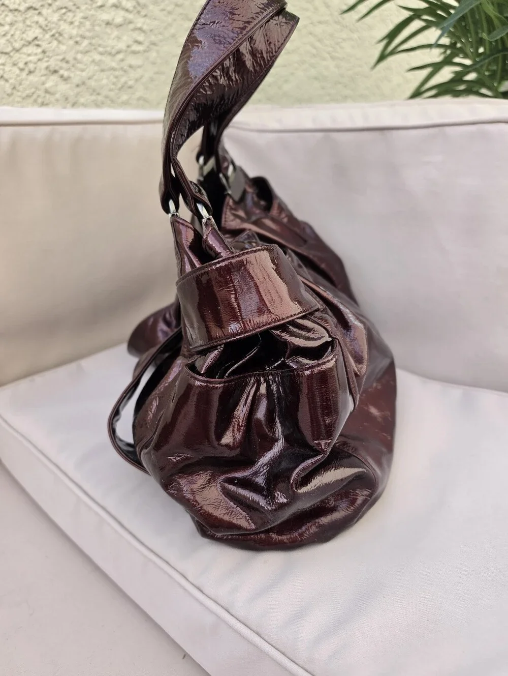 Kooba Patent Leather Elisha Bow Hobo Bag
